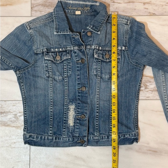 American Eagle Denim Jacket Size Medium – Distressed Classic Jean Jacket - Picture 4 of 7